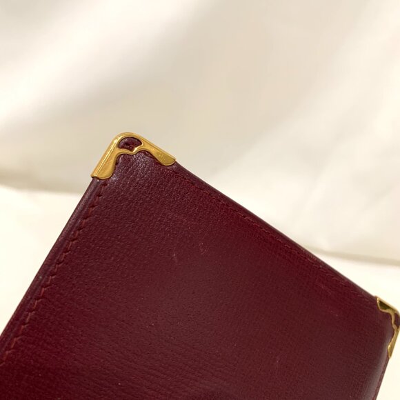 Cartier Red Leather Coin Case/Wallett Sku#84375  (Gently Used, wear) - Picture 12 of 12